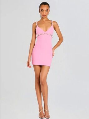 Retrofete Polly Dress - Pink Embellished Mini Dress